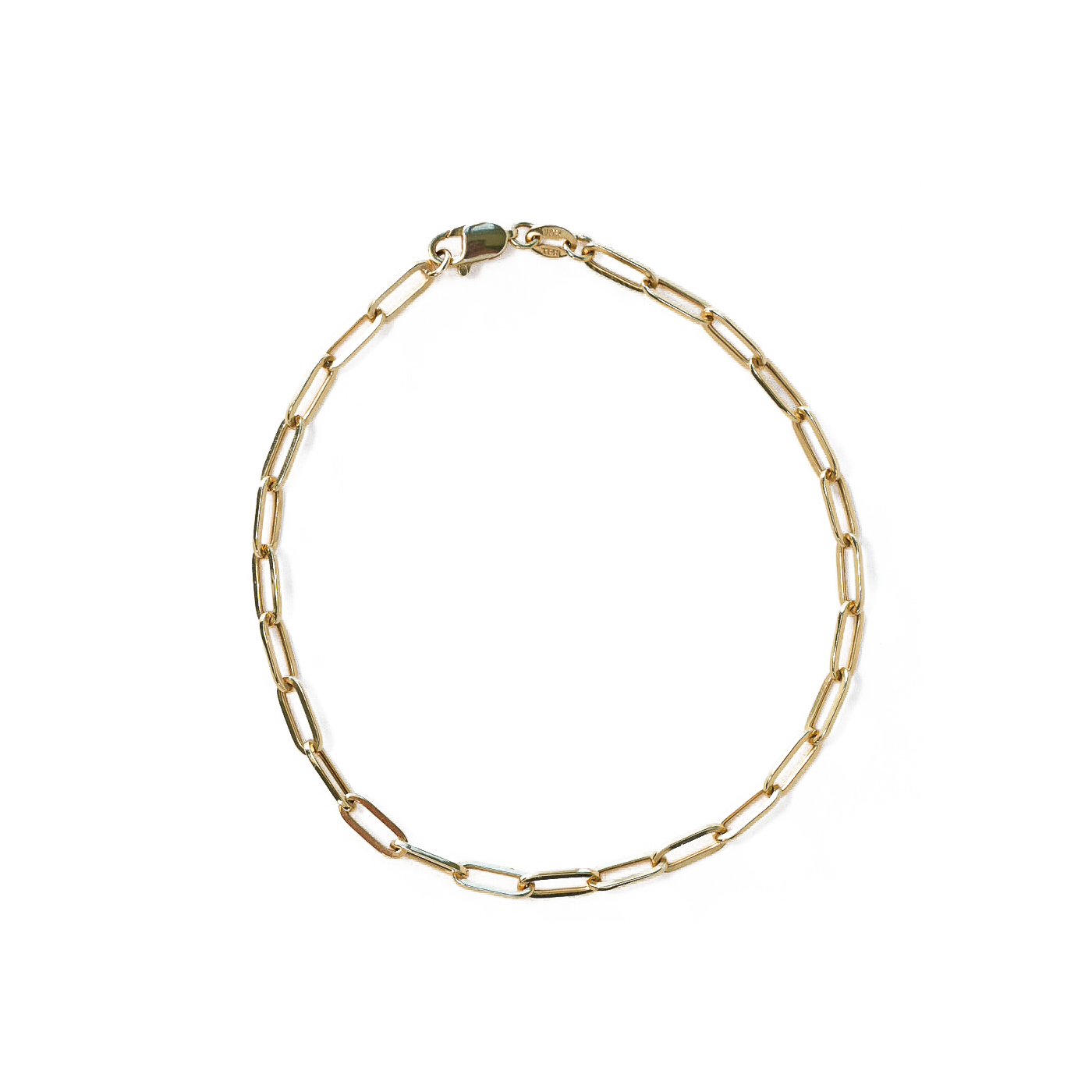 SENOE Paperclip Chain Bracelet — 10K Yellow Gold