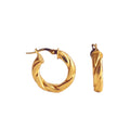 SENOE Twisted Hoop Earrings — 14K Yellow Gold