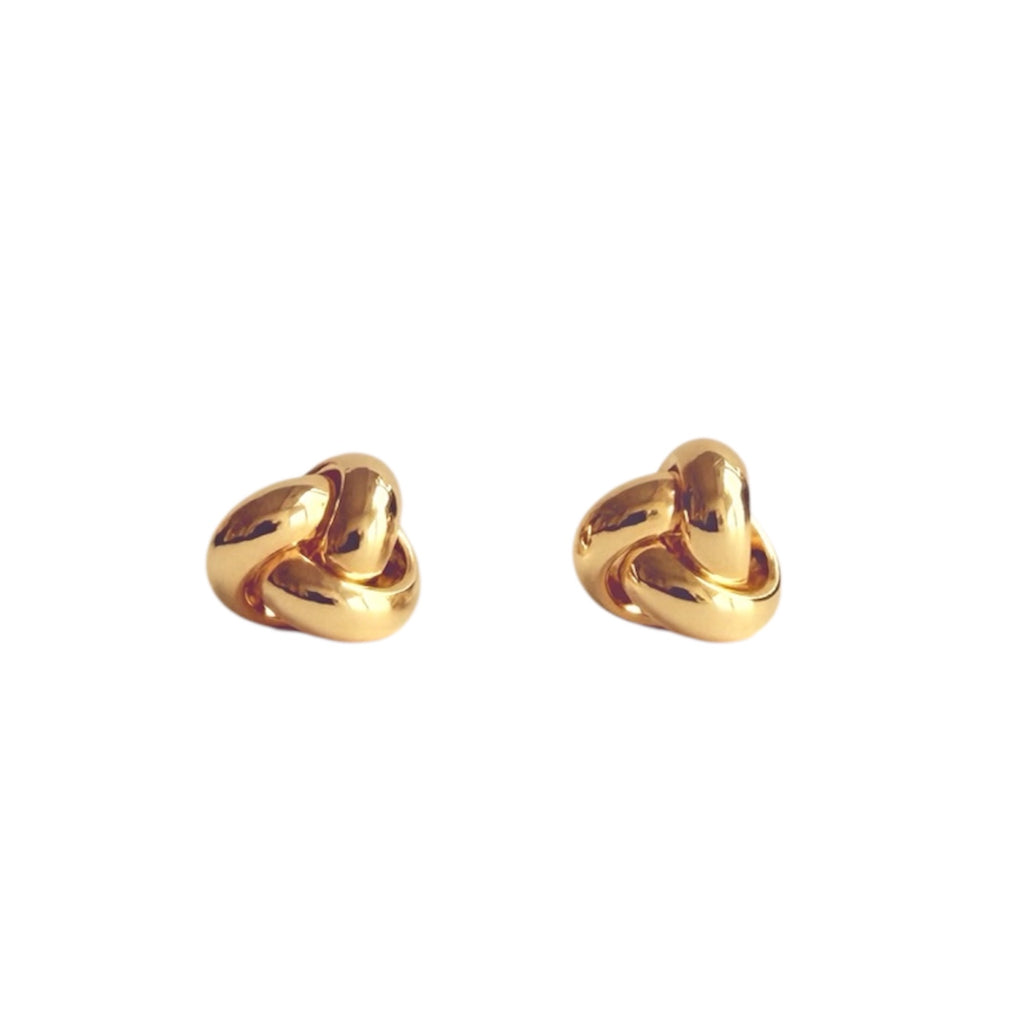 SENOE Knot Stud Earrings — 14K Yellow Gold