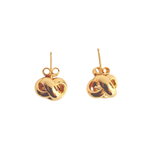 SENOE Knot Stud Earrings — 14K Gold Minimal Studs