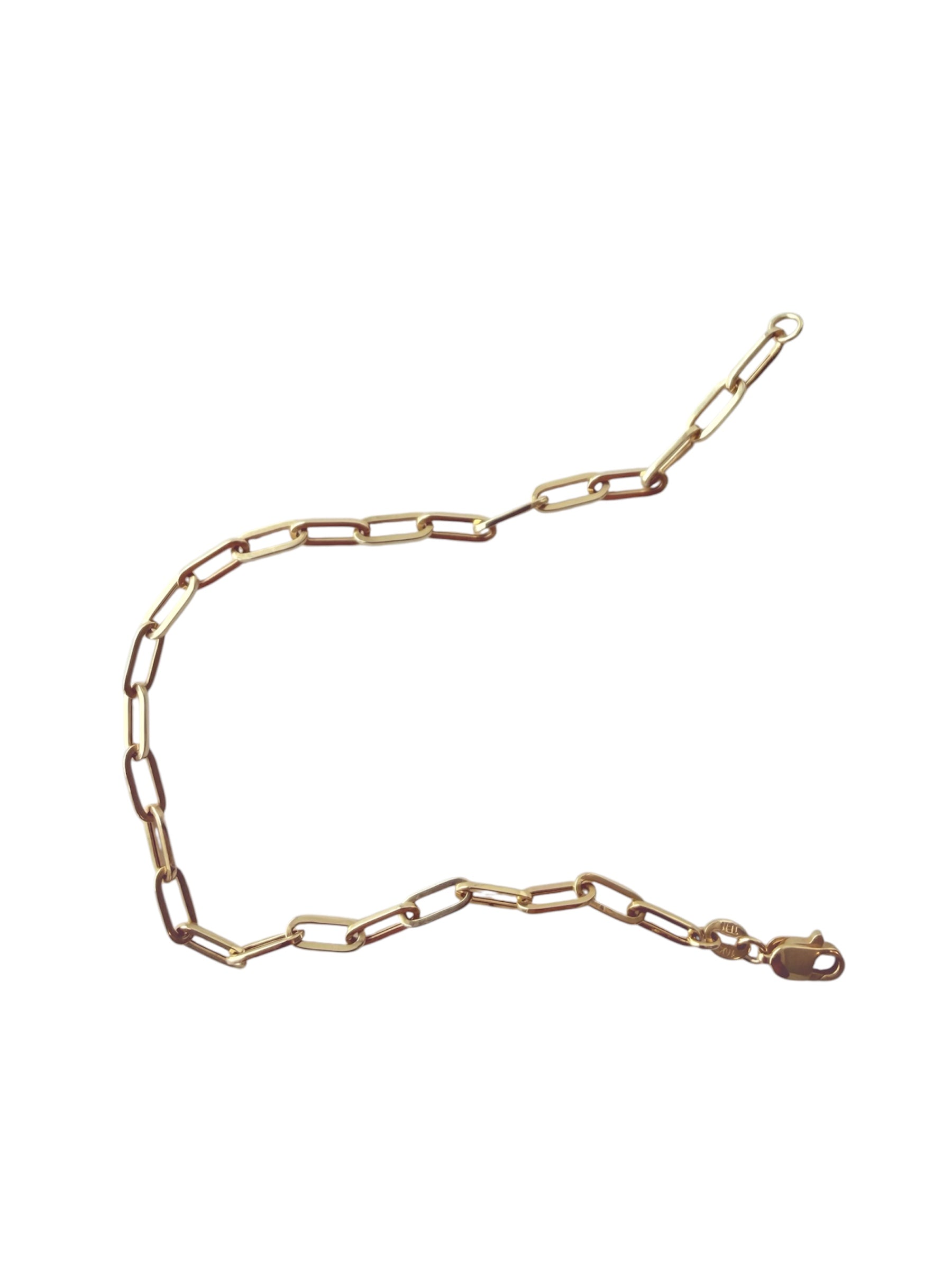SENOE Paperclip Chain Bracelet — 10K Gold Minimal Everyday