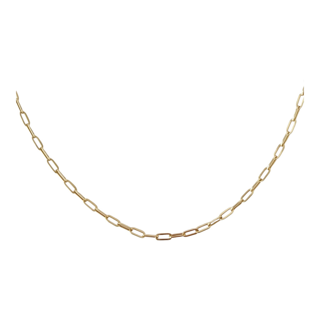 SENOE Paperclip Chain Necklace — 10K Gold Minimal Everyday