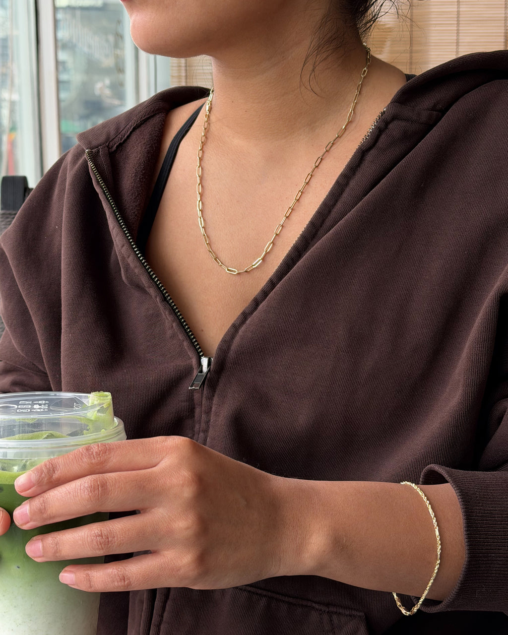 SENOE Paperclip Chain Necklace — 10K Gold Minimal Everyday