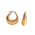 SENOE Ribbed Hoop Earrings  — 14K Yellow Gold