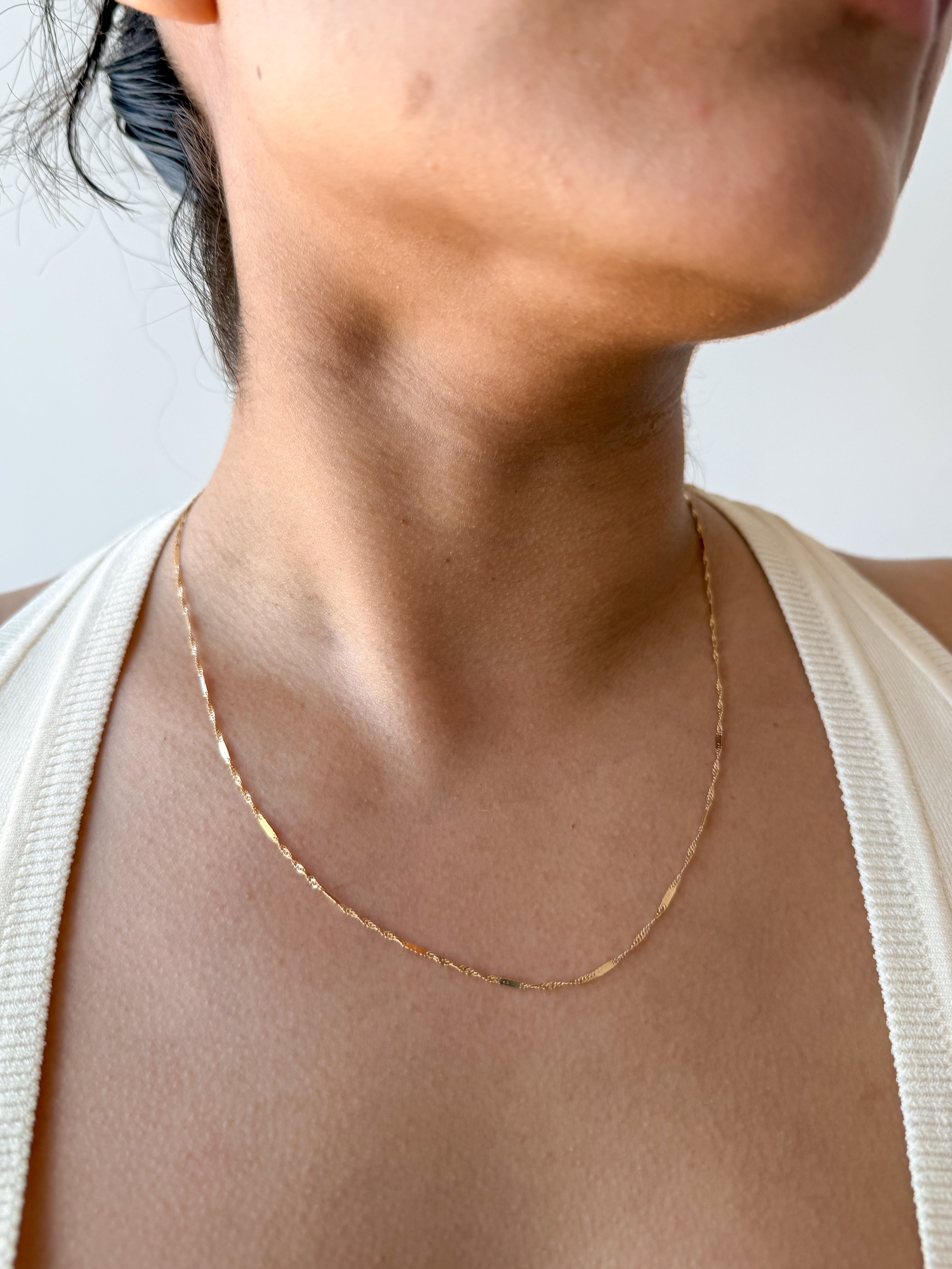 SENOE Singapore Chain Necklace — 10K Yellow Gold