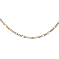 senoe 10K yellow gold Figaro chain necklace on a white background
