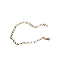 senoe 10k yellow gold paperclip bracelet on a white background 