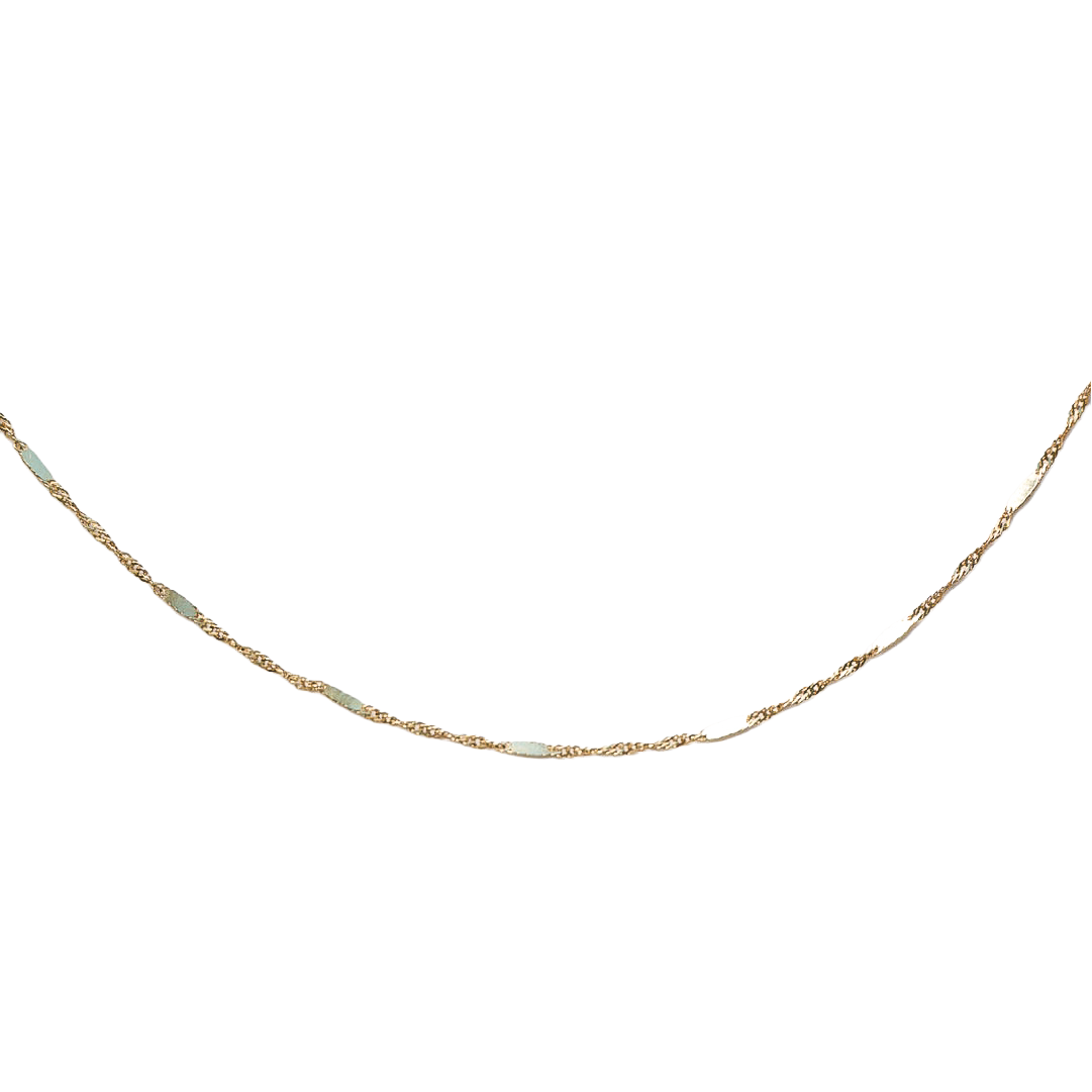 senoe 10k yellow gold singapore chain necklace on a white background 