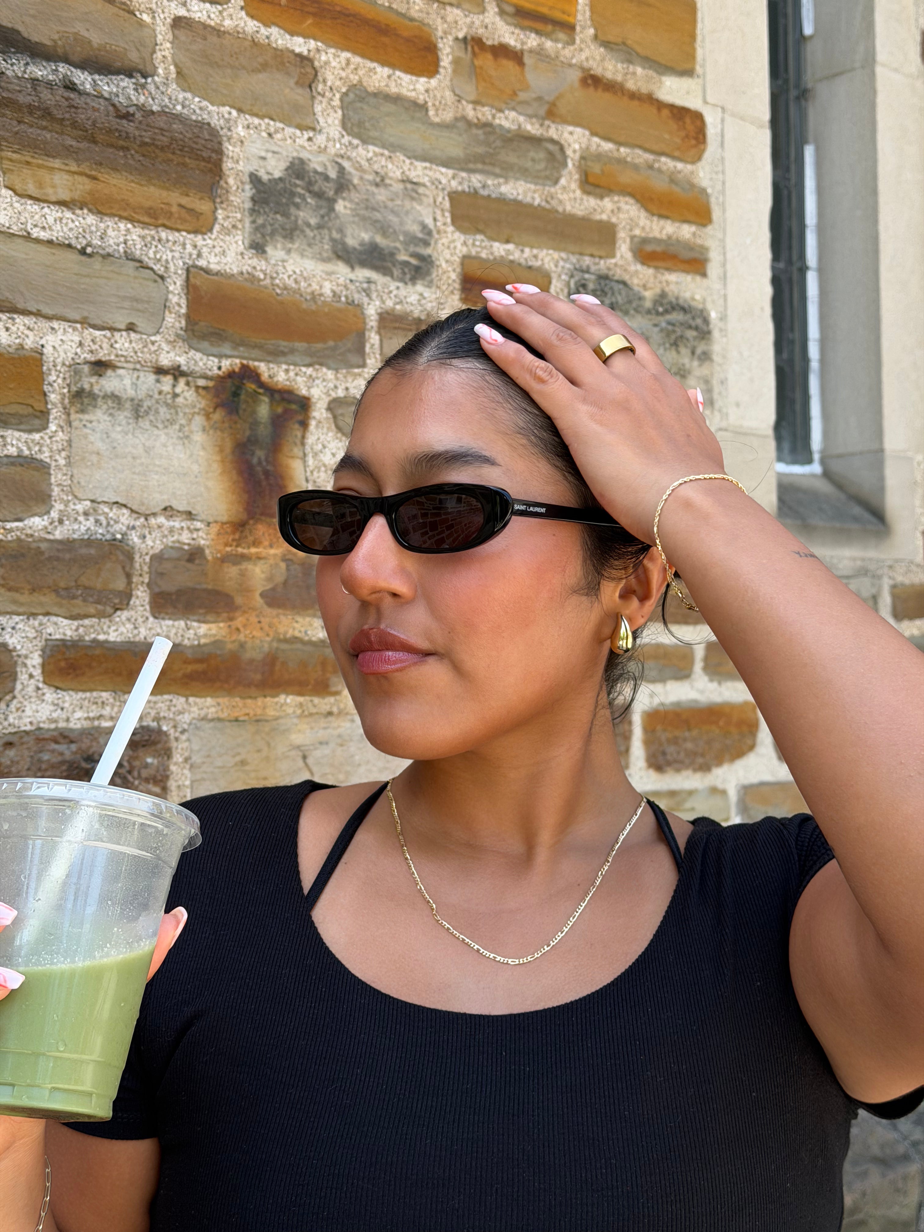 everyday coffee run featuring senoe solid gold jewelry