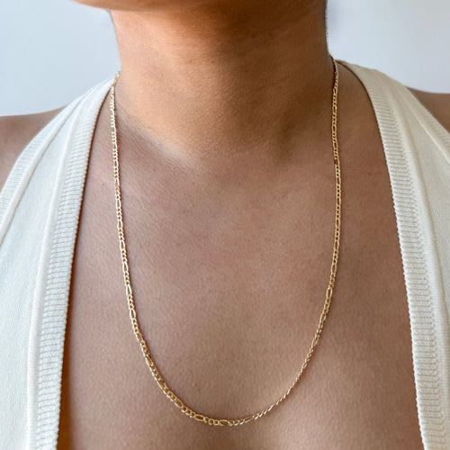 SENOE Figaro Chain Necklace — 10K Yellow Gold