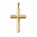 senoe gold cross pendant in 10k yellow gold on a white background