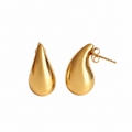 senoe gold teardrop stud earrings in 14K yellow gold teardrop on a white background